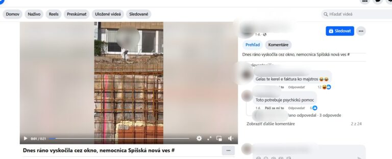 Incident v spišskonovoveskej nemocnici: Pacientka vyskočila z okna nemocnice