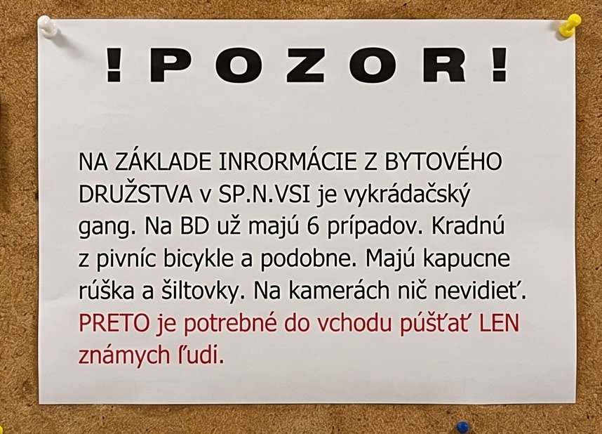 Vykrádanie pivníc v Spišskej Novej Vsi: Polícia potvrdila päť prípadov, terčom sú bicykle